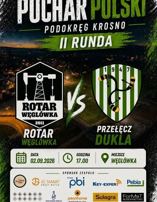 Puchar Polski: Rotar Węglówka zmierzy się z Przełęczą Dukla