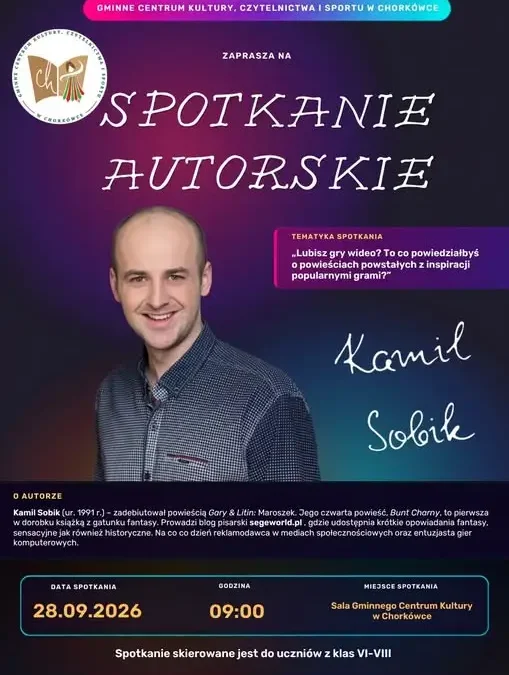 Spotkanie autorskie z Kamilem Sobikiem w Chorkówce