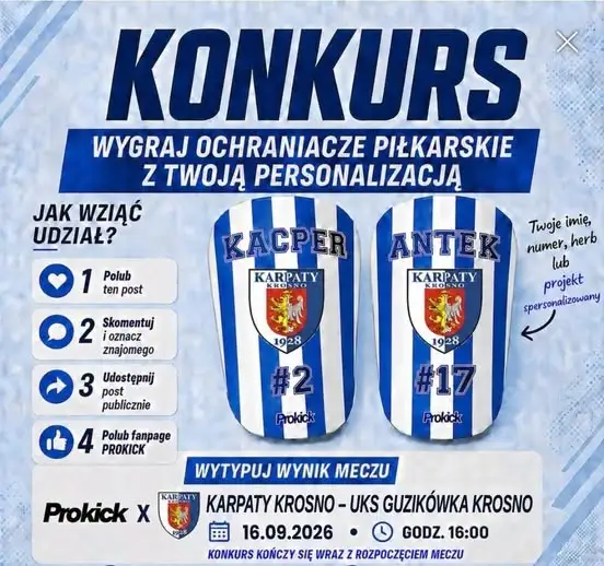 KKS Karpaty Krosno kontra UKS Guzikówka – konkurs z ochraniaczami Prokick