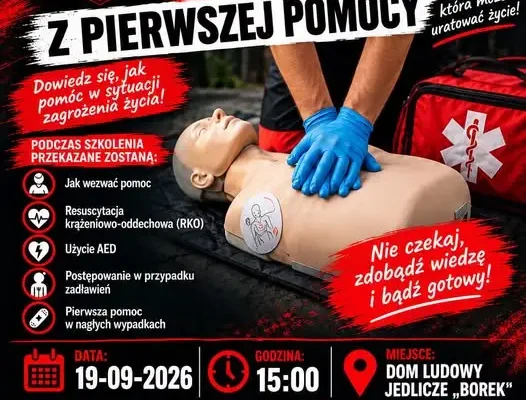 Szkolenie z pierwszej pomocy w Jedliczach – Borek już 19 września
