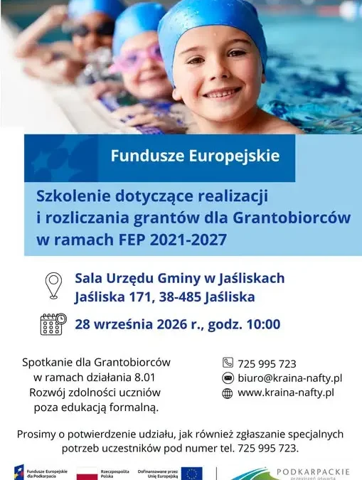 Szkolenie dla Grantobiorców FEP 2021-2027 w Jaśliskach – 28 września 2026
