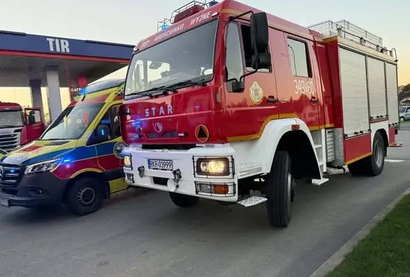 Wypadek w Krościenku Wyżnym – interwencja OSP na ul. Brzozowskiej