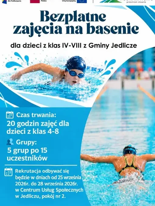 Gmina Jedlicze przedłuża nabór na bezpłatne zajęcia na basenie
