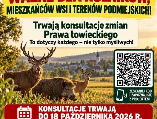 Konsultacje społeczne zmian Prawa łowieckiego – mieszkańcy gminy Iwonicz-Zdrój mogą zgłaszać uwagi do 18 października