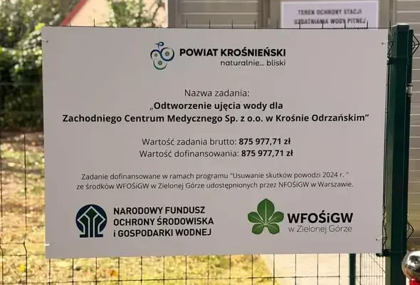 Szpital w Krośnie Odrzańskim z własnym ujęciem wody – inwestycja za blisko 876 tys. zł