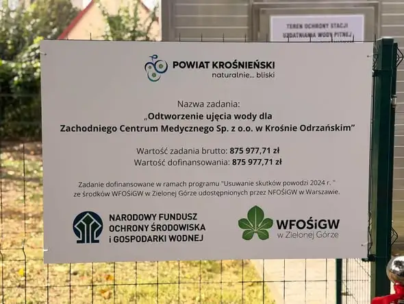 Szpital w Krośnie Odrzańskim z własnym ujęciem wody – inwestycja za blisko 876 tys. zł