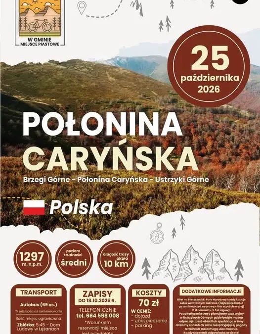 Wycieczka w Bieszczady z gminą Miejsce Piastowe – zapisy na 25 października