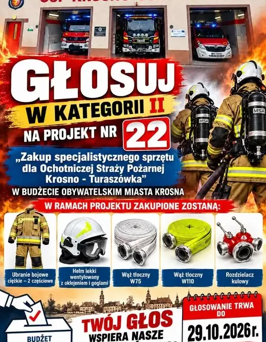 Budżet Obywatelski Krosna 2027: OSP Turaszówka walczy o głosy na sprzęt ratowniczy