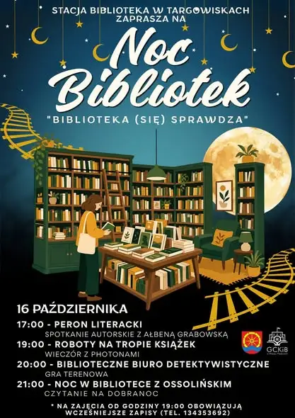 Noc Bibliotek 2026 w Targowiskach – spotkanie z Albeną Grabowską i wieczór pełen atrakcji