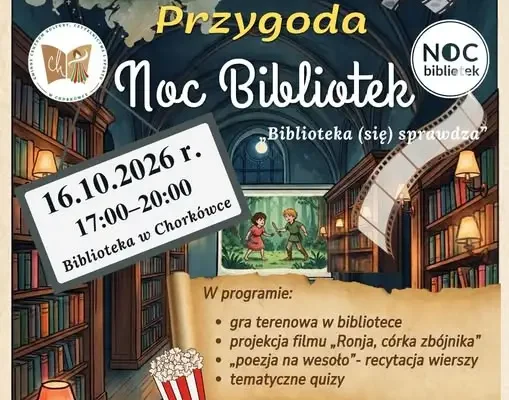 Noc Bibliotek w Chorkówce – wieczór pełen przygód dla dzieci