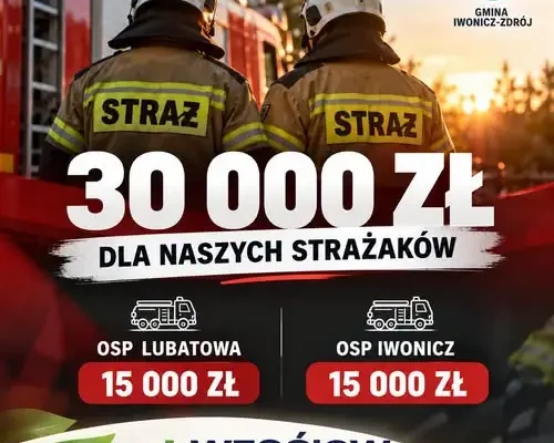 Iwonicz-Zdrój: 30 tys. zł z WFOŚiGW dla OSP Lubatowa i OSP Iwonicz