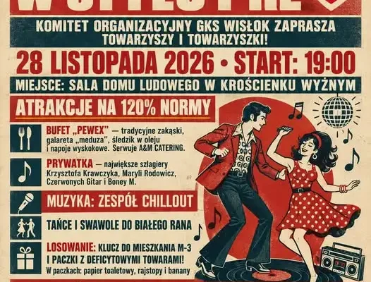 Andrzejki PRL w Krościenku Wyżnym – GKS Wisłok zaprasza 28 listopada