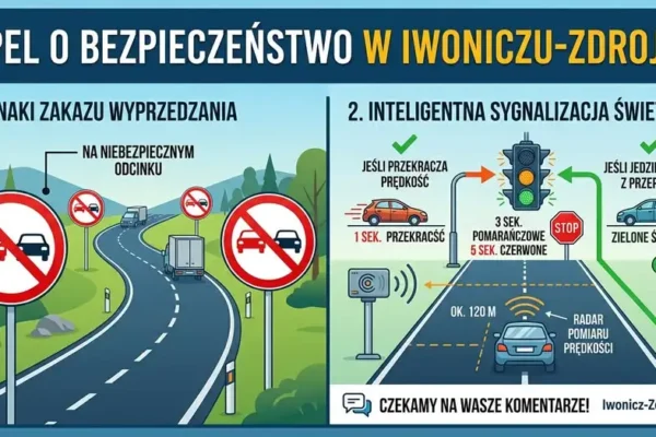 Iwonicz-Zdrój: niebezpieczny odcinek drogi do centrum wymaga zmian
