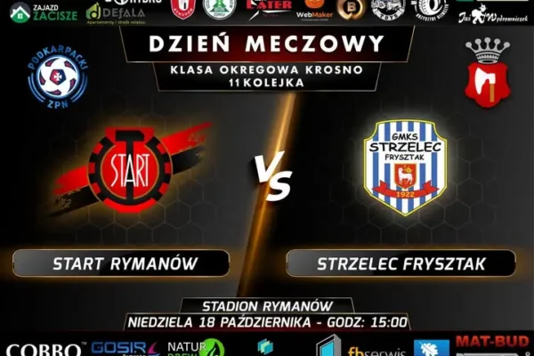 Start Rymanów zagra ze Strzelcem Frysztak w 11. kolejce klasy okręgowej