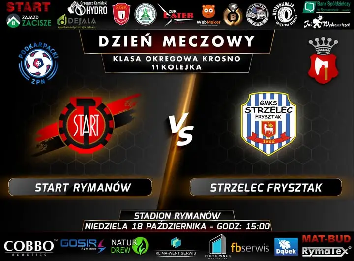 Start Rymanów zagra ze Strzelcem Frysztak w 11. kolejce klasy okręgowej