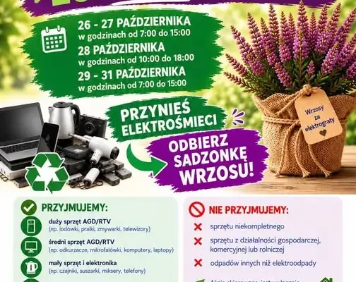 PSZOK w Jedliczu wydłuża godziny pracy i organizuje akcję „Oddaj elektrograty, zgarnij kwiaty”