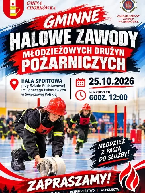 Gminne Halowe Zawody Młodzieżowych Drużyn Pożarniczych w Świerzowej Polskiej