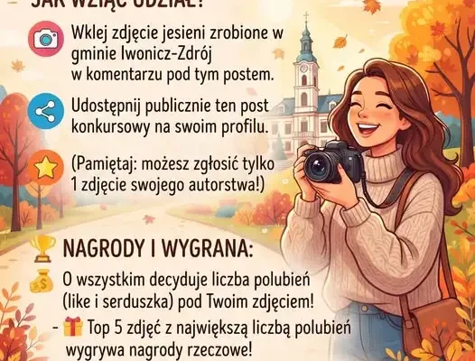 Konkurs fotograficzny „Złota Jesień w Gminie Iwonicz-Zdrój” – pokaż magię jesieni i wygraj nagrody