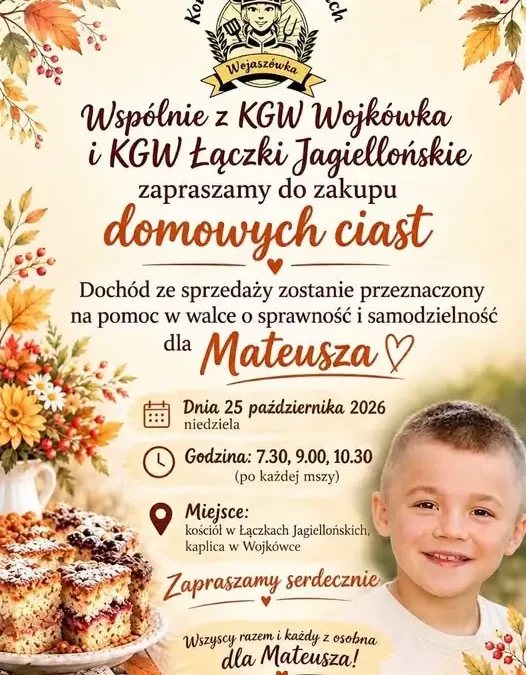 Wojaszówka i okolice łączą siły: charytatywna niedziela dla Mateusza Kozika