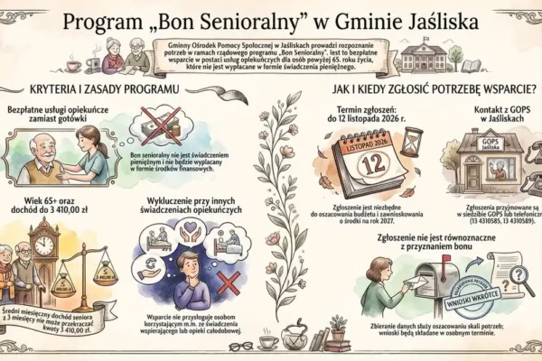 Bon senioralny w Gminie Jaśliska – trwa rozeznanie potrzeb do 12 listopada