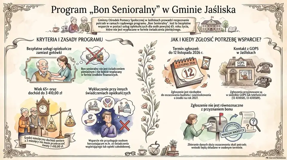 Bon senioralny w Gminie Jaśliska – trwa rozeznanie potrzeb do 12 listopada
