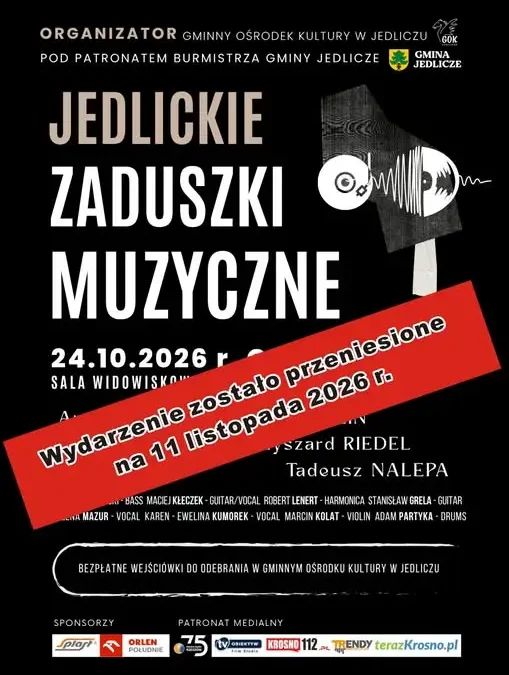 Jedlicze: odwołano Zaduszki Muzyczne po tragedii. Wydarzenie przeniesiono na 11 listopada