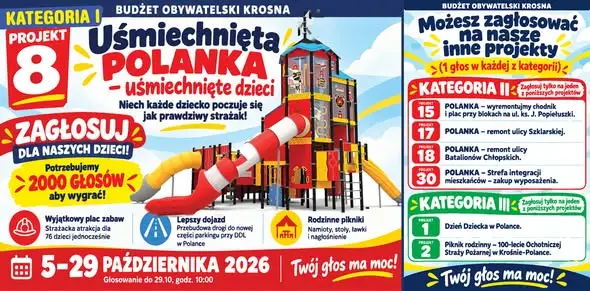 Polanka walczy o budżet obywatelski Krosna – zagłosuj na projekty dla dzieci