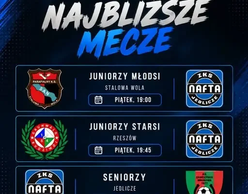 ZKS Nafta Splast Jedlicze: mecz seniorów w sobotę, juniorzy zagrają w piątek