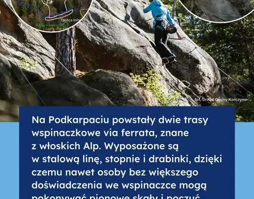 Korczyna z nowymi trasami via ferrata – atrakcja dla miłośników górskich wrażeń