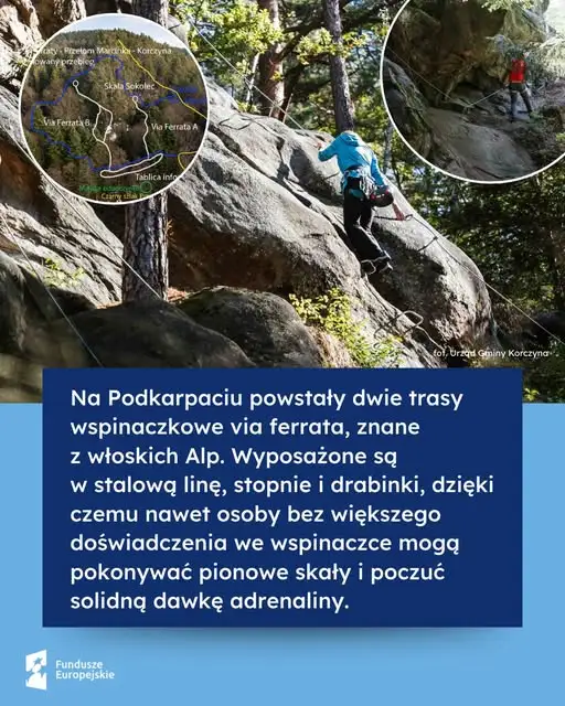 Korczyna z nowymi trasami via ferrata – atrakcja dla miłośników górskich wrażeń