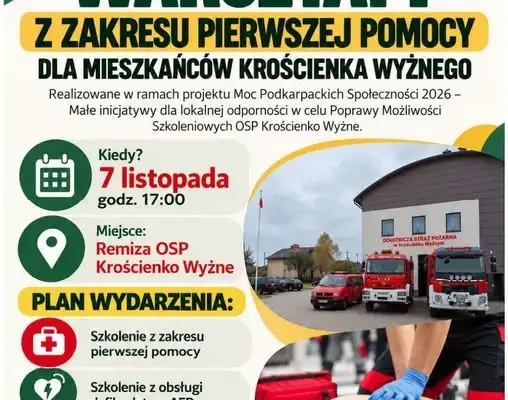 Warsztaty pierwszej pomocy w Krościenku Wyżnym – 7 listopada