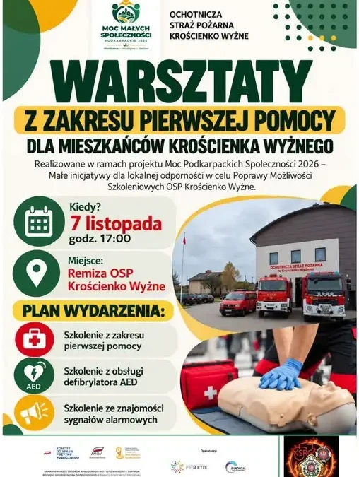 Warsztaty pierwszej pomocy w Krościenku Wyżnym – 7 listopada