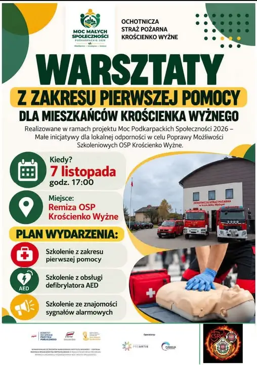 Warsztaty pierwszej pomocy w Krościenku Wyżnym – 7 listopada