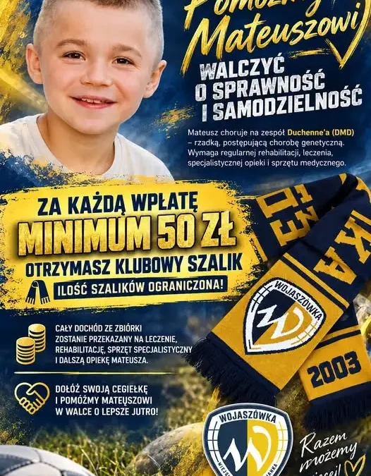 Mecz Rędzinianki z Nurtem Potok i zbiórka dla Mateusza Kozika