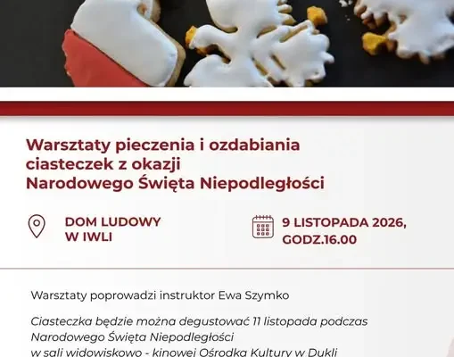 Warsztaty pieczenia ciasteczek niepodległościowych w Iwli – zapisy trwają