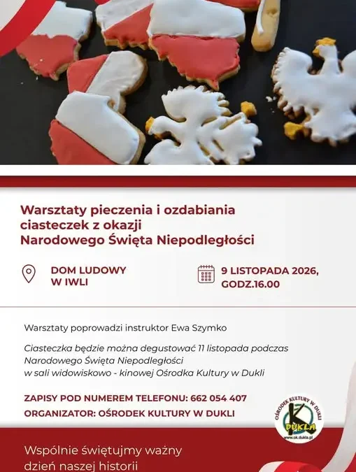 Warsztaty pieczenia ciasteczek niepodległościowych w Iwli – zapisy trwają