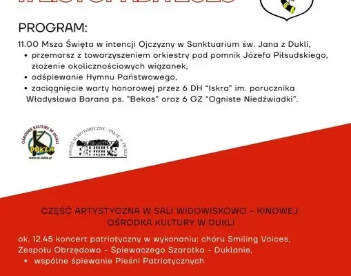Dukla świętuje Niepodległość: warsztaty, poezja i koncert patriotyczny