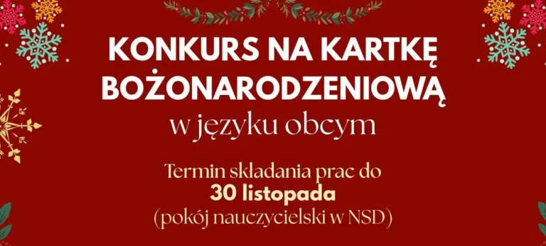 Konkurs na bożonarodzeniową kartkę w języku obcym – Miejsce Piastowe zaprasza uczniów