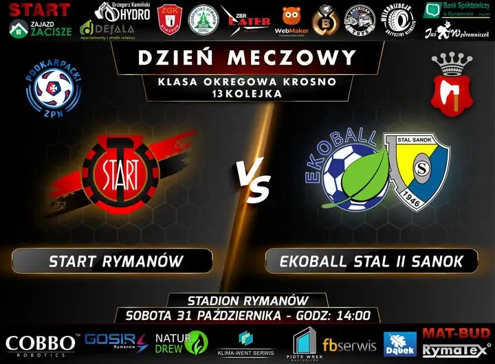Start Rymanów zagra ze Stalą II Sanok. Kolejny domowy mecz w sobotę